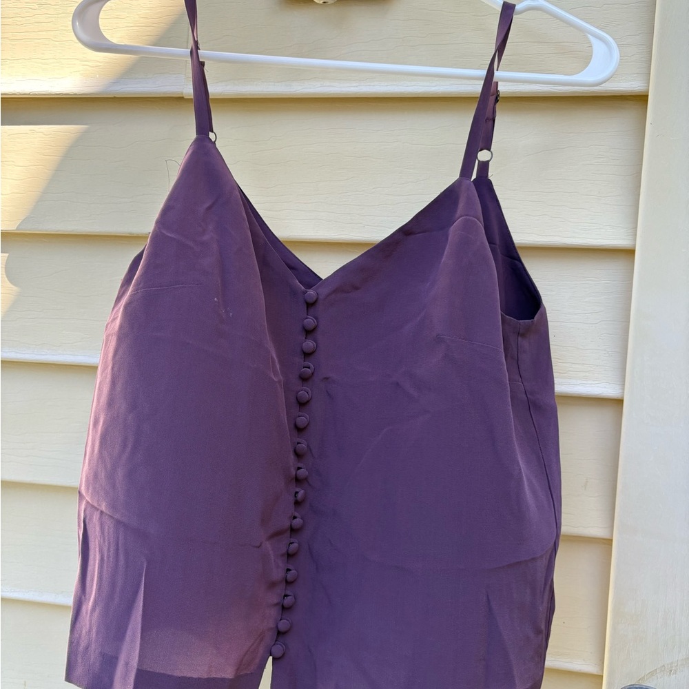 100% Silk Madewell Purple Button-Down Women's Top